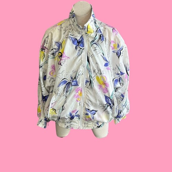 Perry Sportswear Jackets & Blazers - Vintage 90s Perry Sportswear Colorful Abstract Floral Bomber Jacket